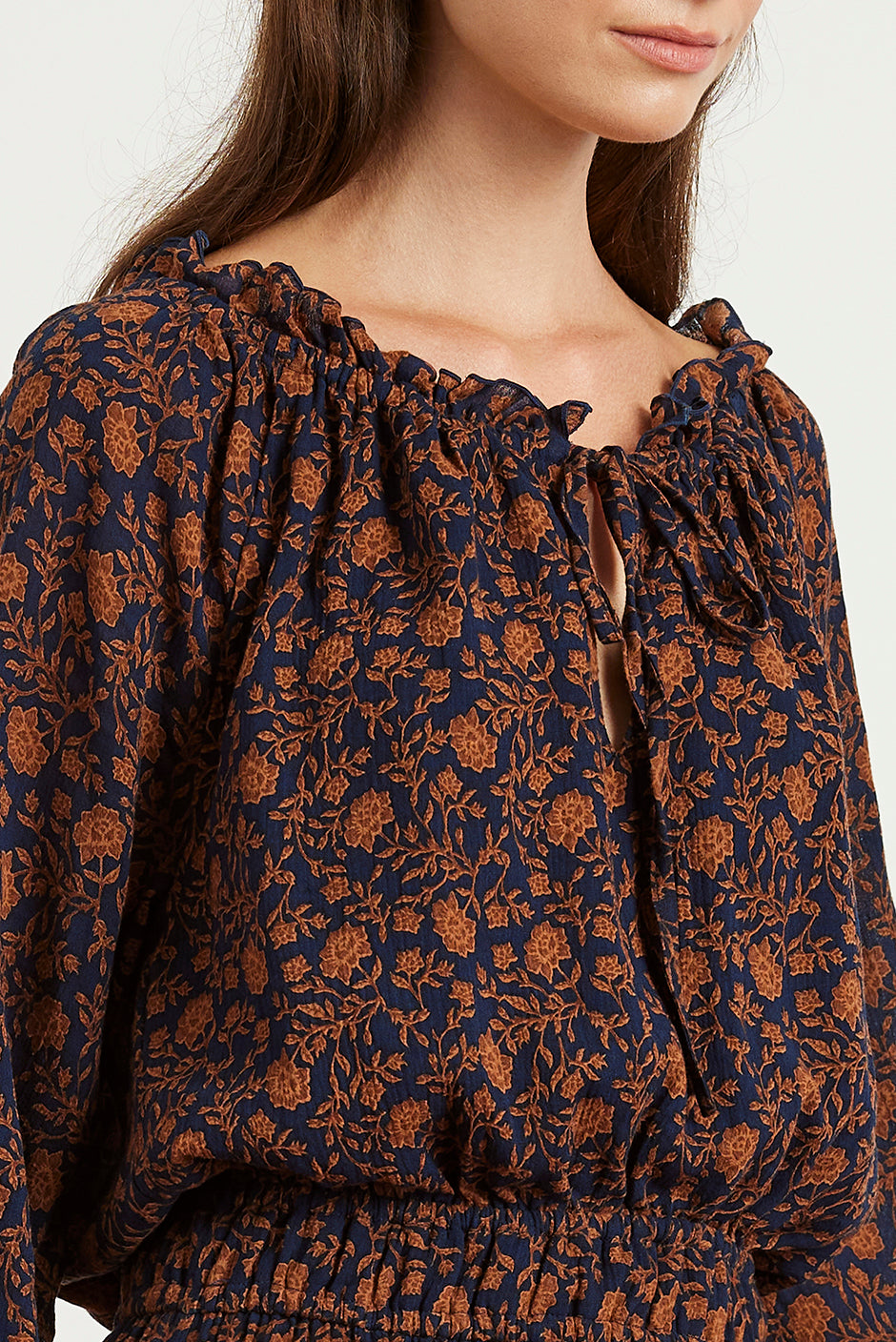 Esme Dress in Navy Batik