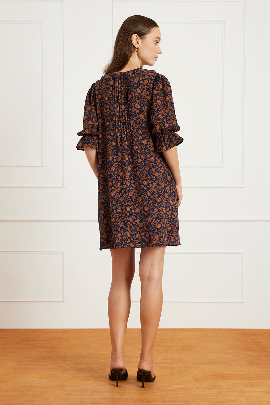 Chloe Mini Dress in Navy Batik