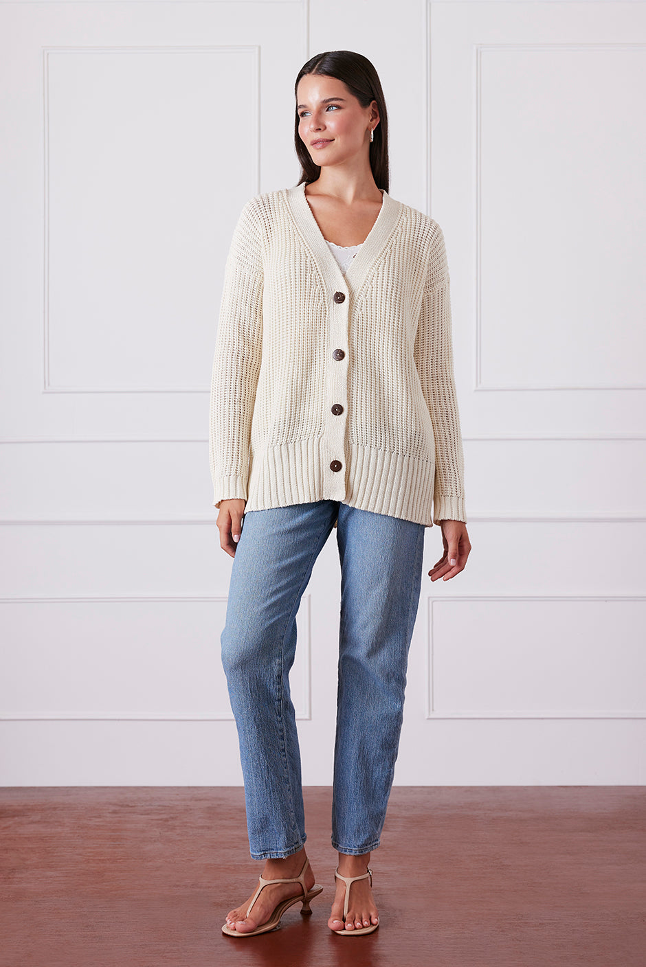 Emily Cardigan in Oat Milk