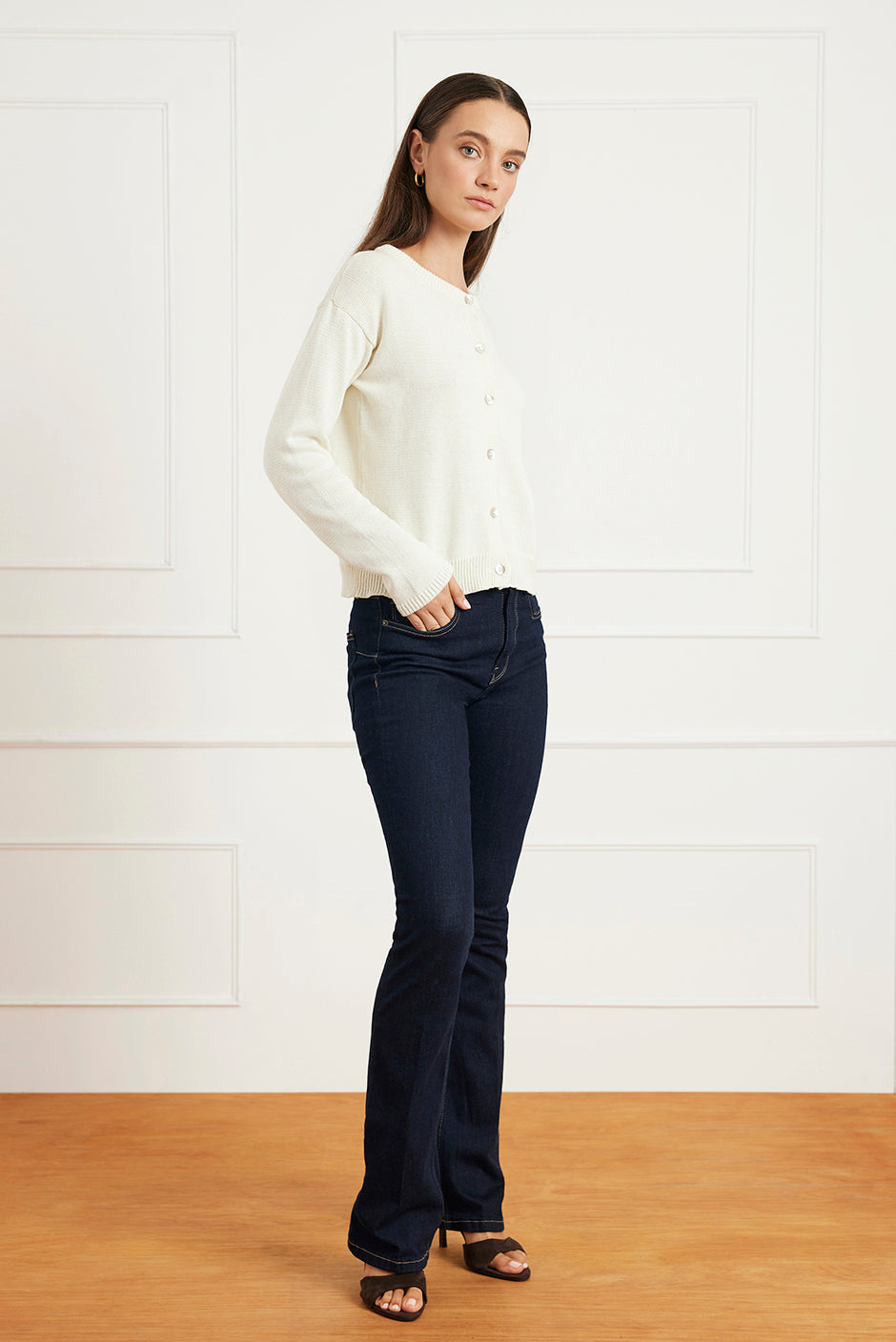 Ruthie Cardigan in Oat Milk