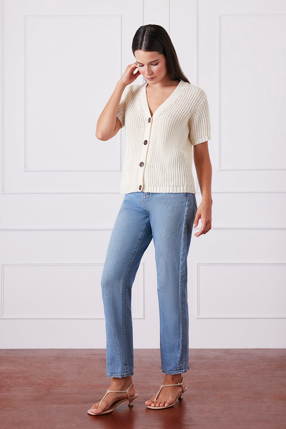 Margot Cardigan in Oat Milk