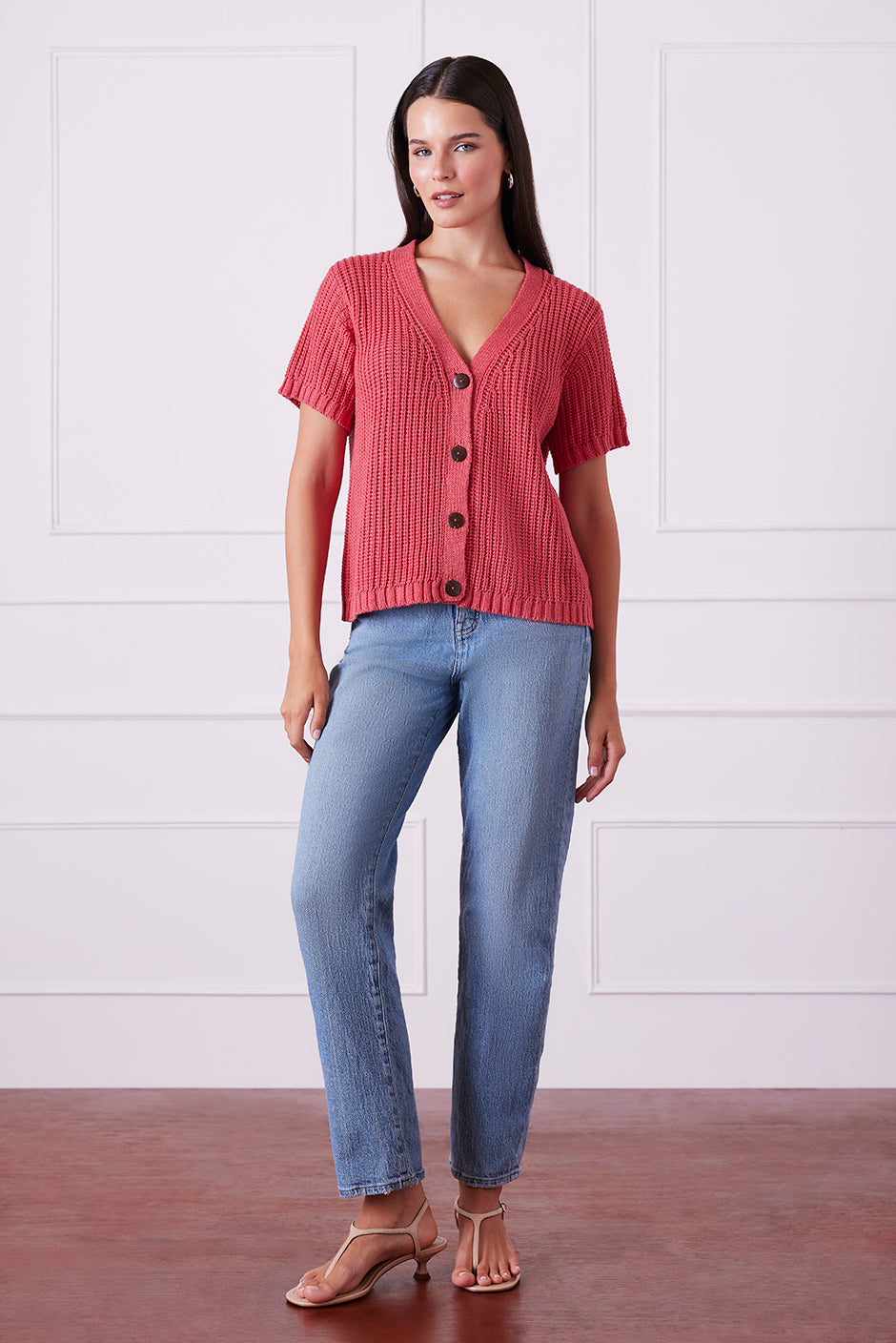 Margot Cardigan in Vintage Red