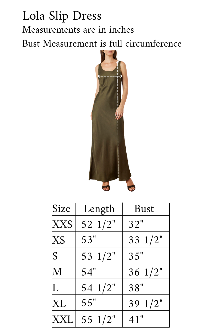 Lola Slip Dress in Olive Green