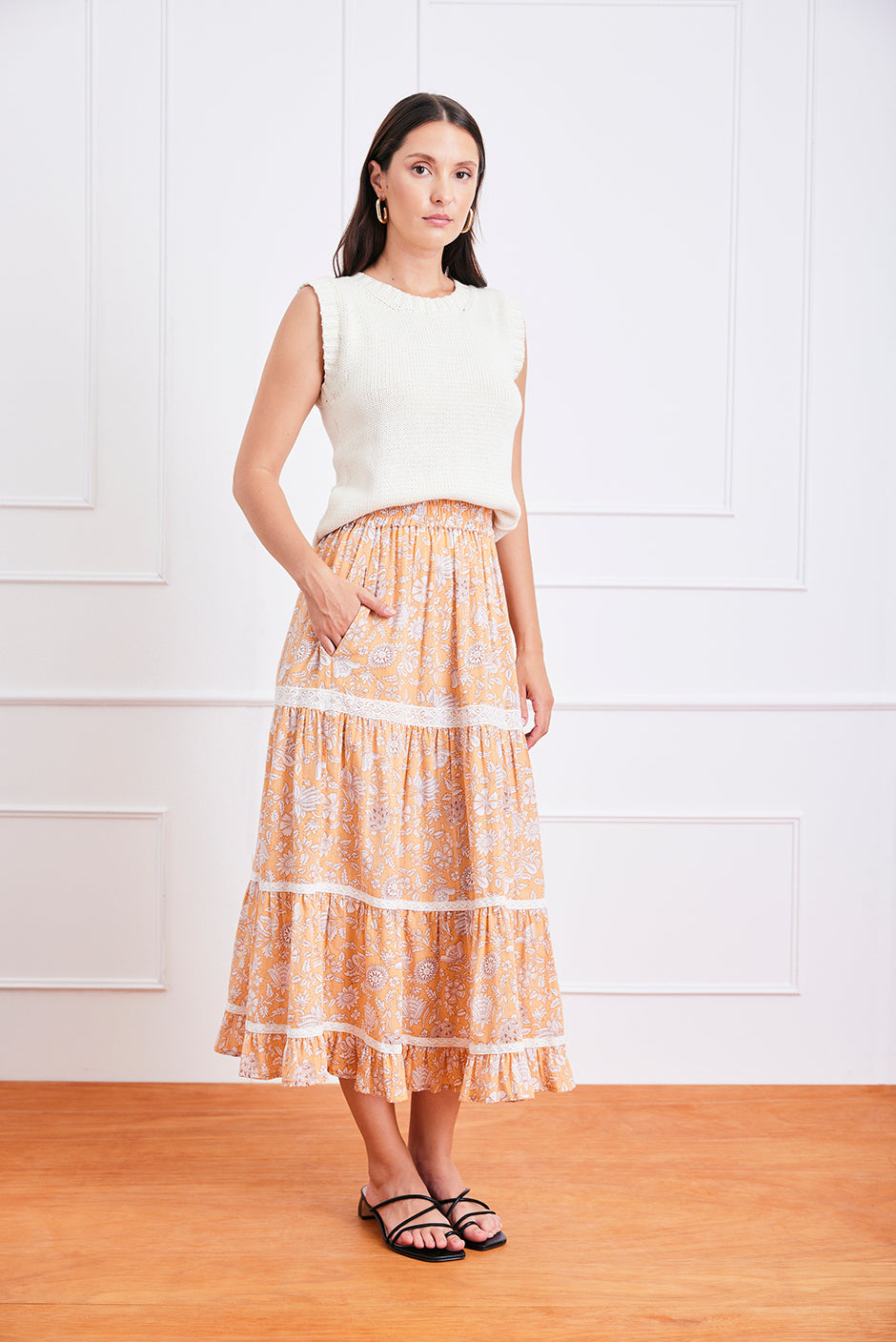 Colette Skirt in Poppy Garden