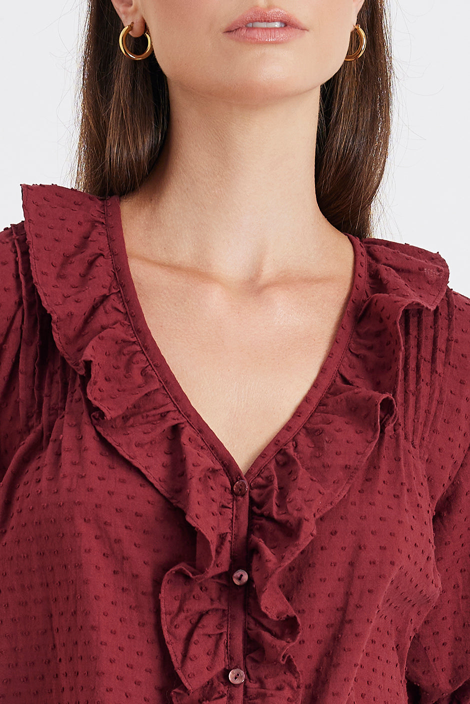 Chloe Shirt in Burgundy Solid