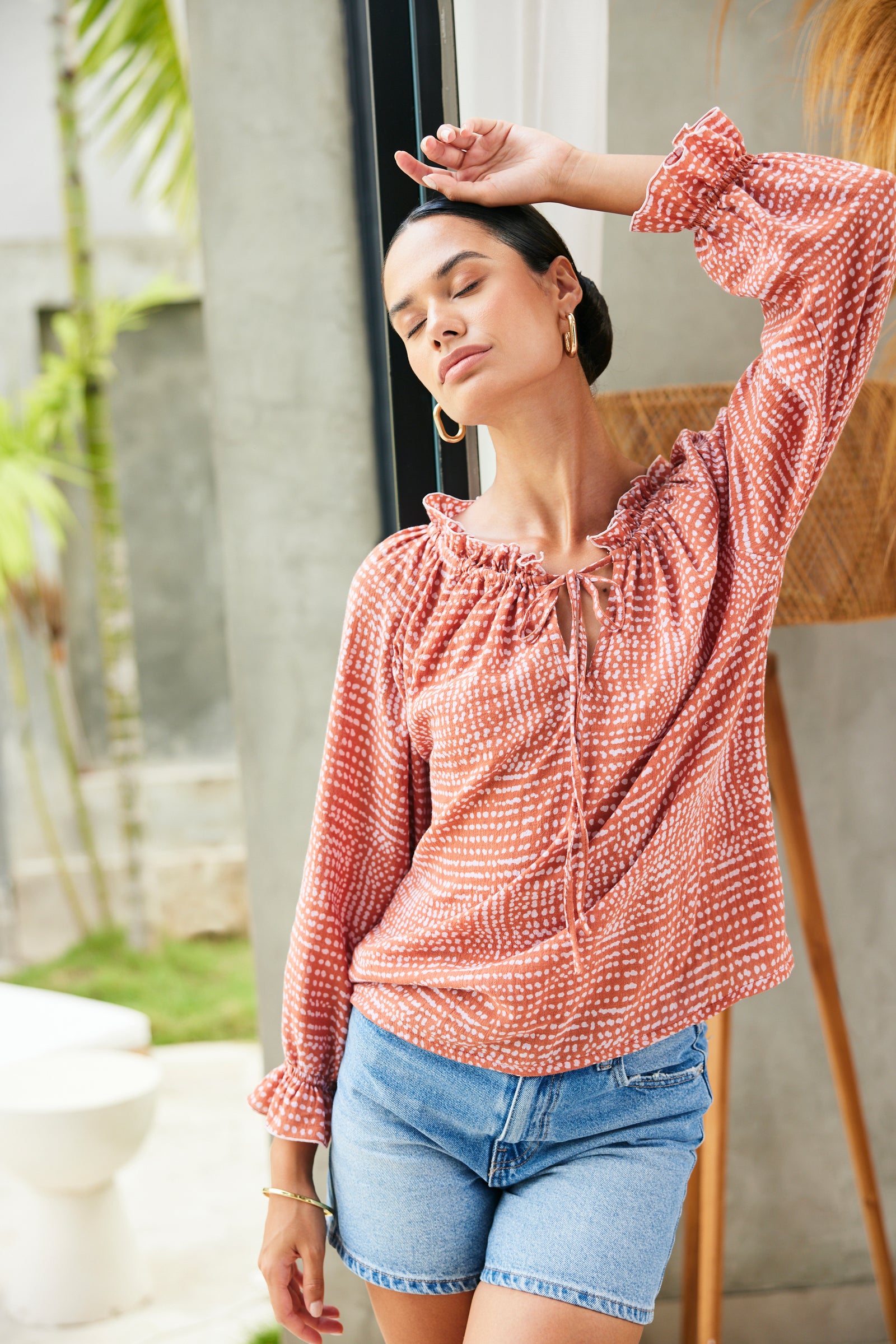 Esme Top in Saffron Dot