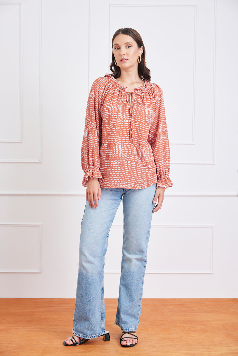 Esme Top in Saffron Dot