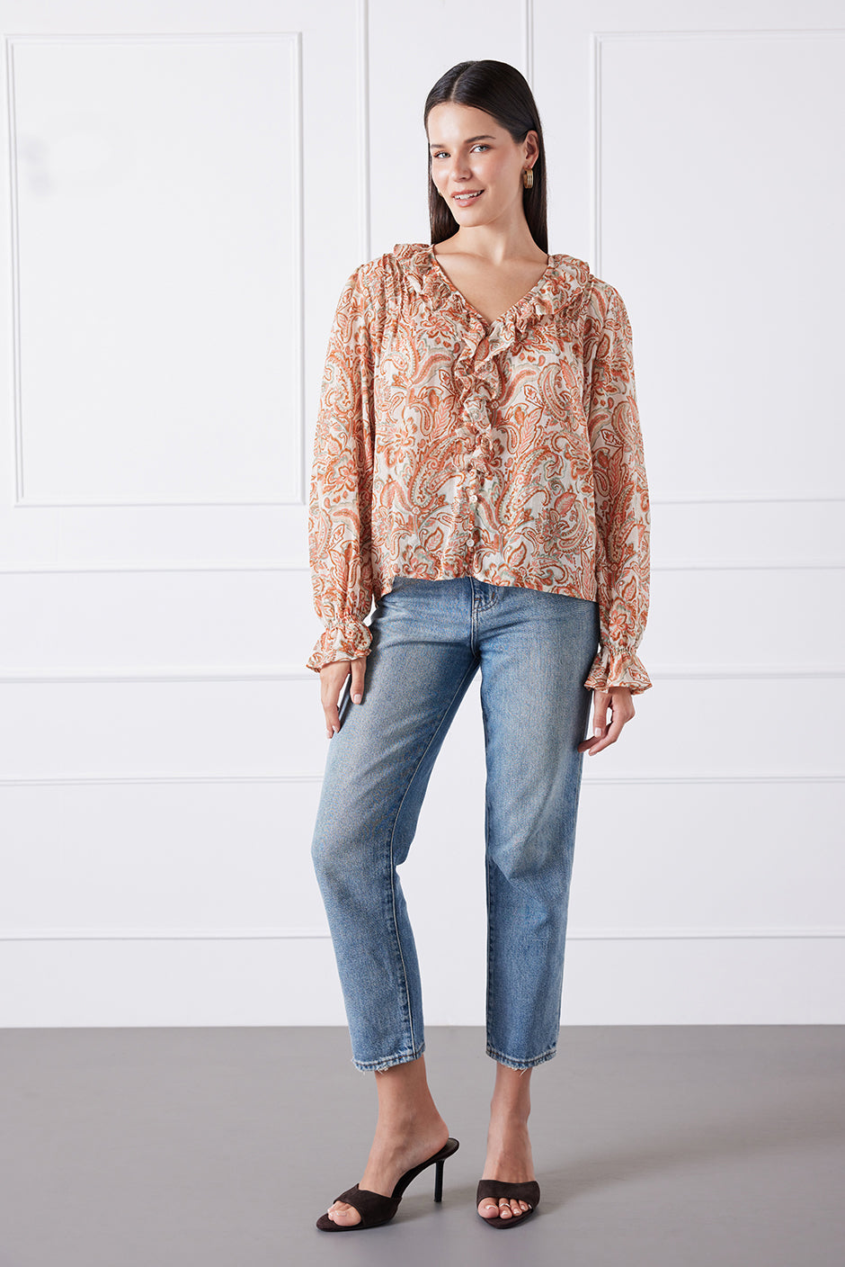 Long Sleeve Chloe Shirt in Canyon Paisley