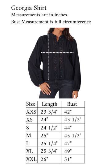 Shop Sustainable Women's Black Embroidered Shirt | the Georgia