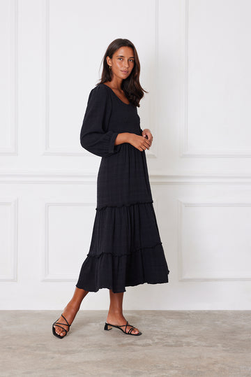 Stella Midi Dress in Black M