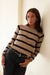 Stripe Sloane Crewneck in Mocha