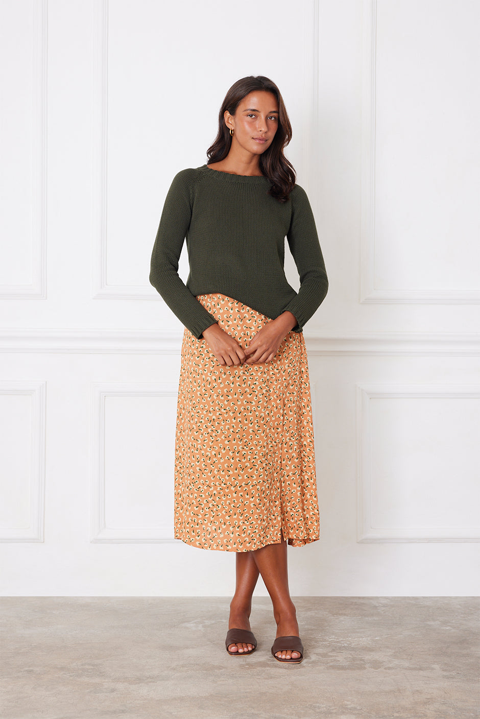 Avery Skirt in Chai Ditsy