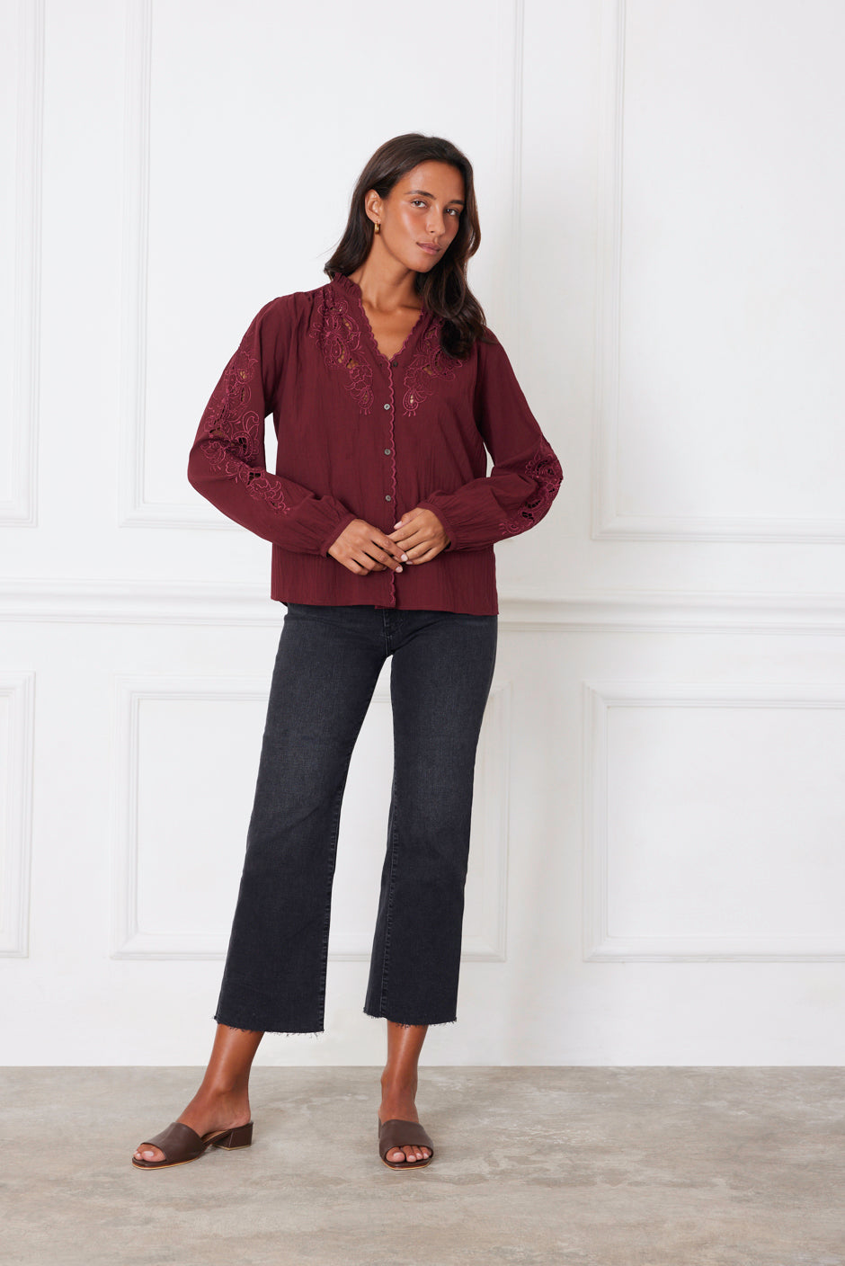 Camilla Blouse in Cranberry