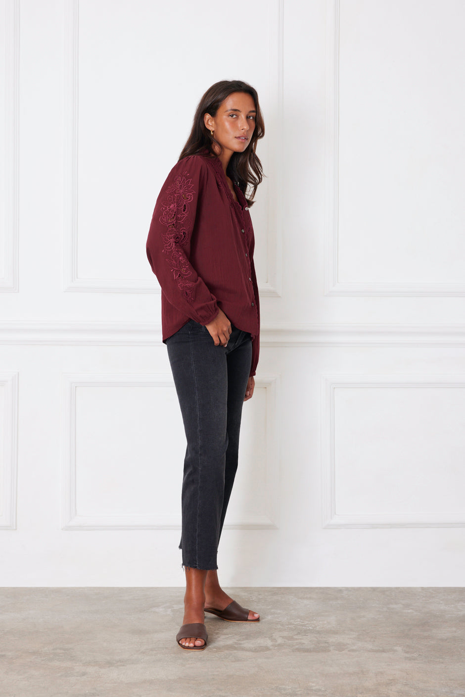 Camilla Blouse in Cranberry