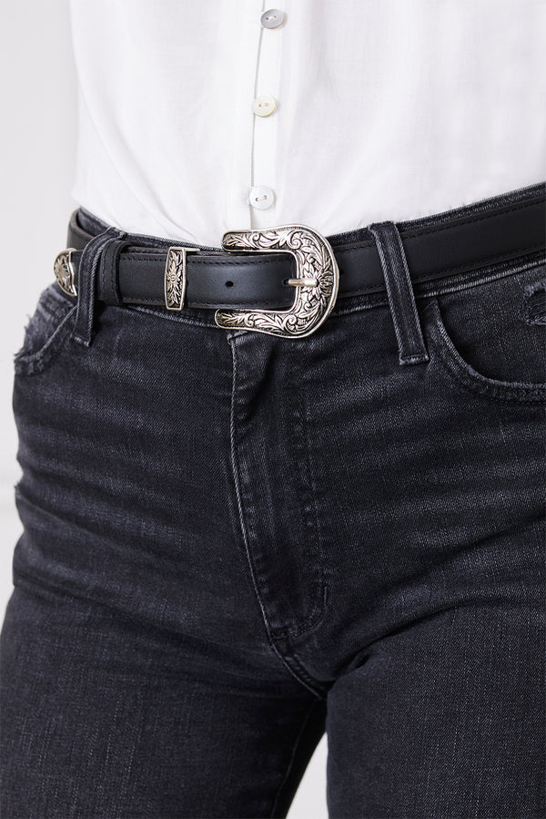 Women\'s Suede Belt Silver Buckle Casual Dress Jeans Accessory Vince Womens 1 Inch Suede Fe Belt with Metal Loop, Casual  main image 4