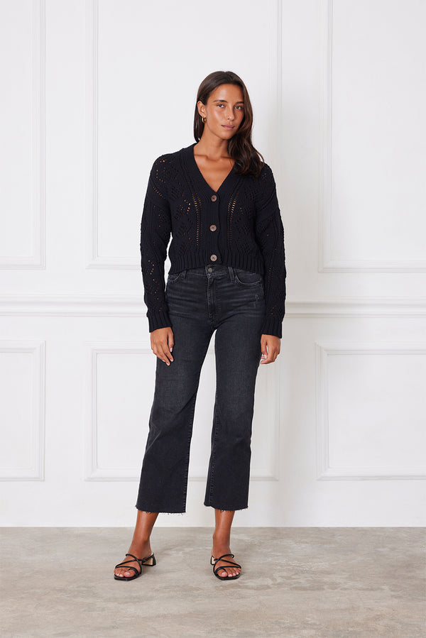 Sustainable & Ethical Handknitted Cotton Pointelle Cardigan: the