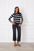 Stripe Sloane Crewneck in Black