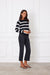 Stripe Sloane Crewneck in Black