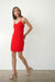 Isla Beaded Mini Dress in Cherry Punch