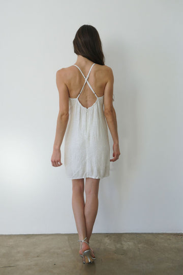 Paneros Clothing Isla Beaded Mini Dress - White - M Paneros Clothing Isla Beaded Mini Dress - White - M