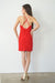 Isla Beaded Mini Dress in Cherry Punch