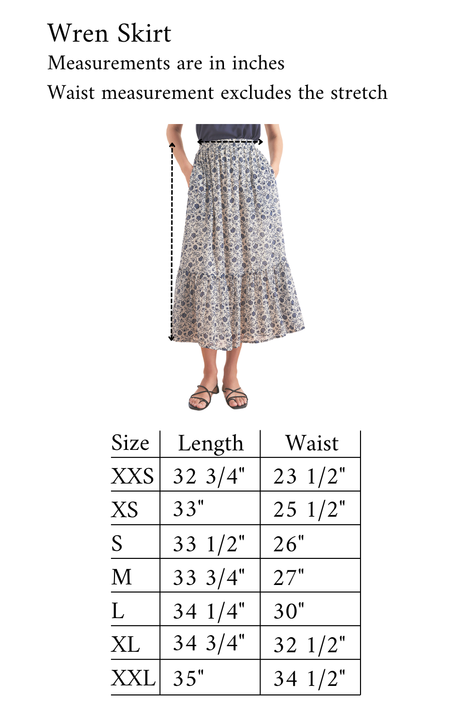 Wren Skirt in Sapphire Vines