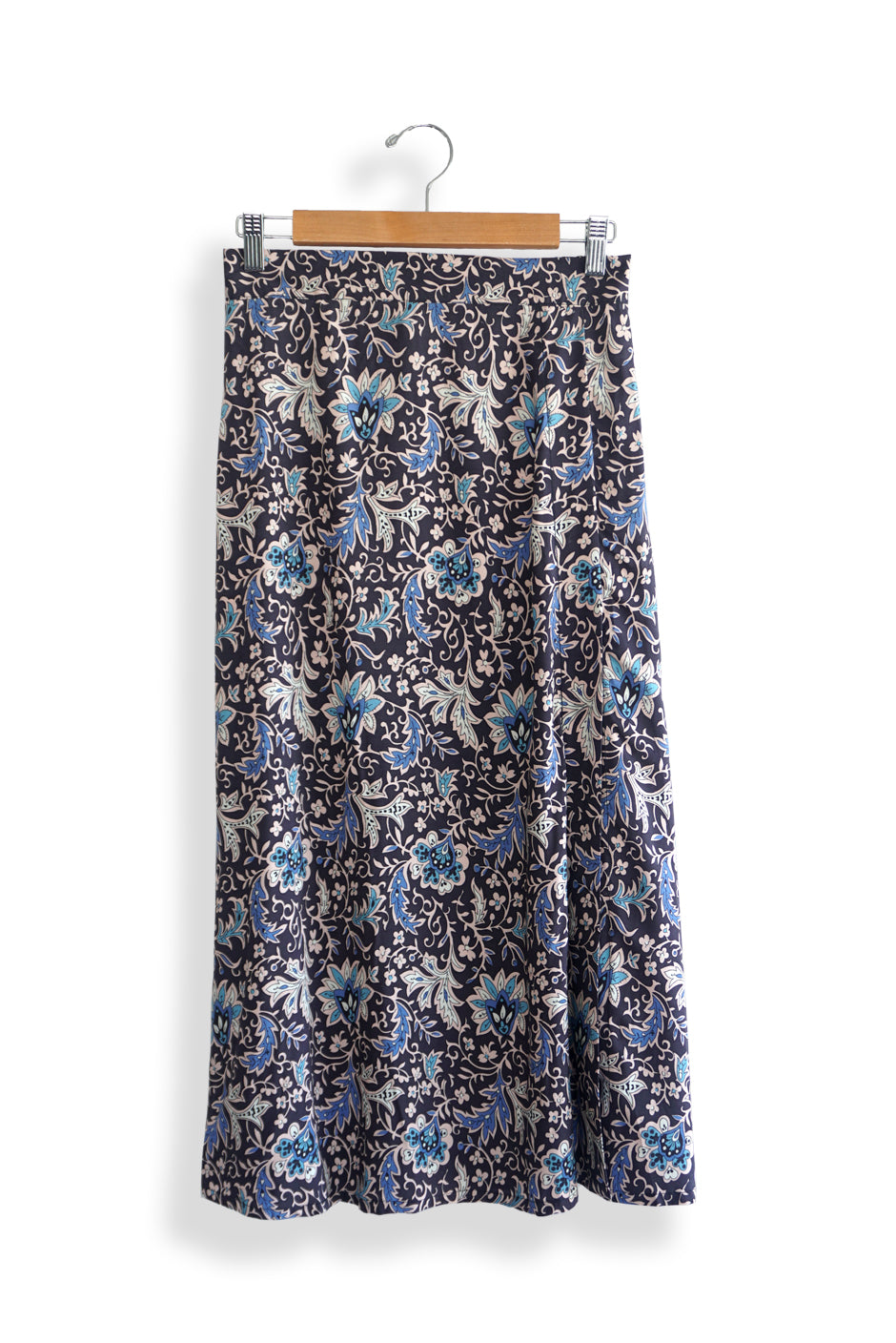 Navy floral midi skirt best sale