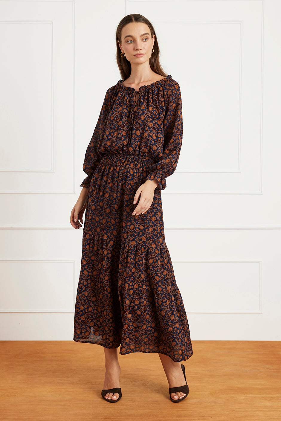 Esme Dress in Navy Batik