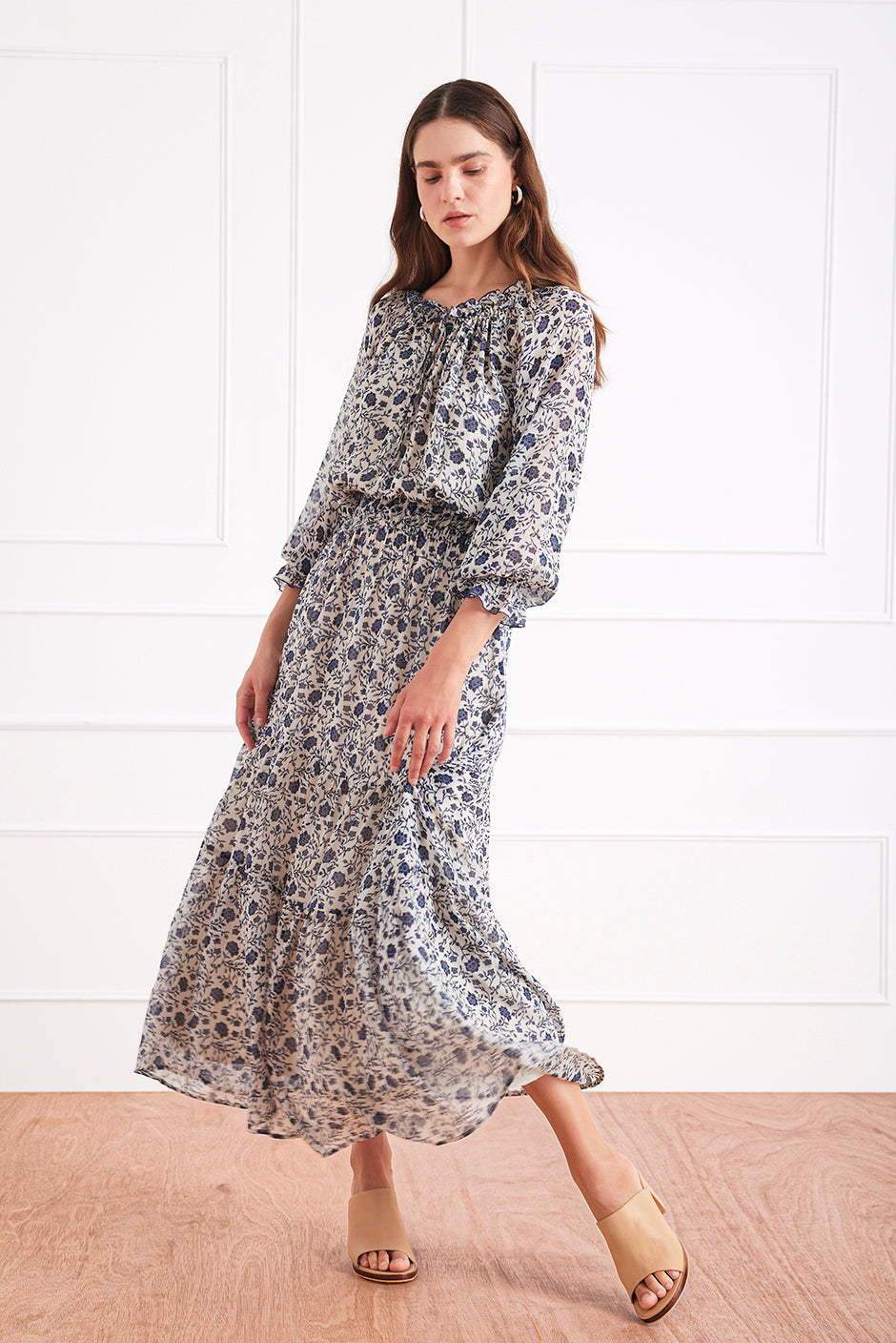 Esme Dress in Sapphire Vines