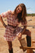 Chloe Mini Dress in Clay Plaid