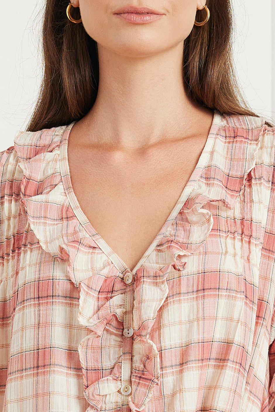 Chloe Mini Dress in Clay Plaid