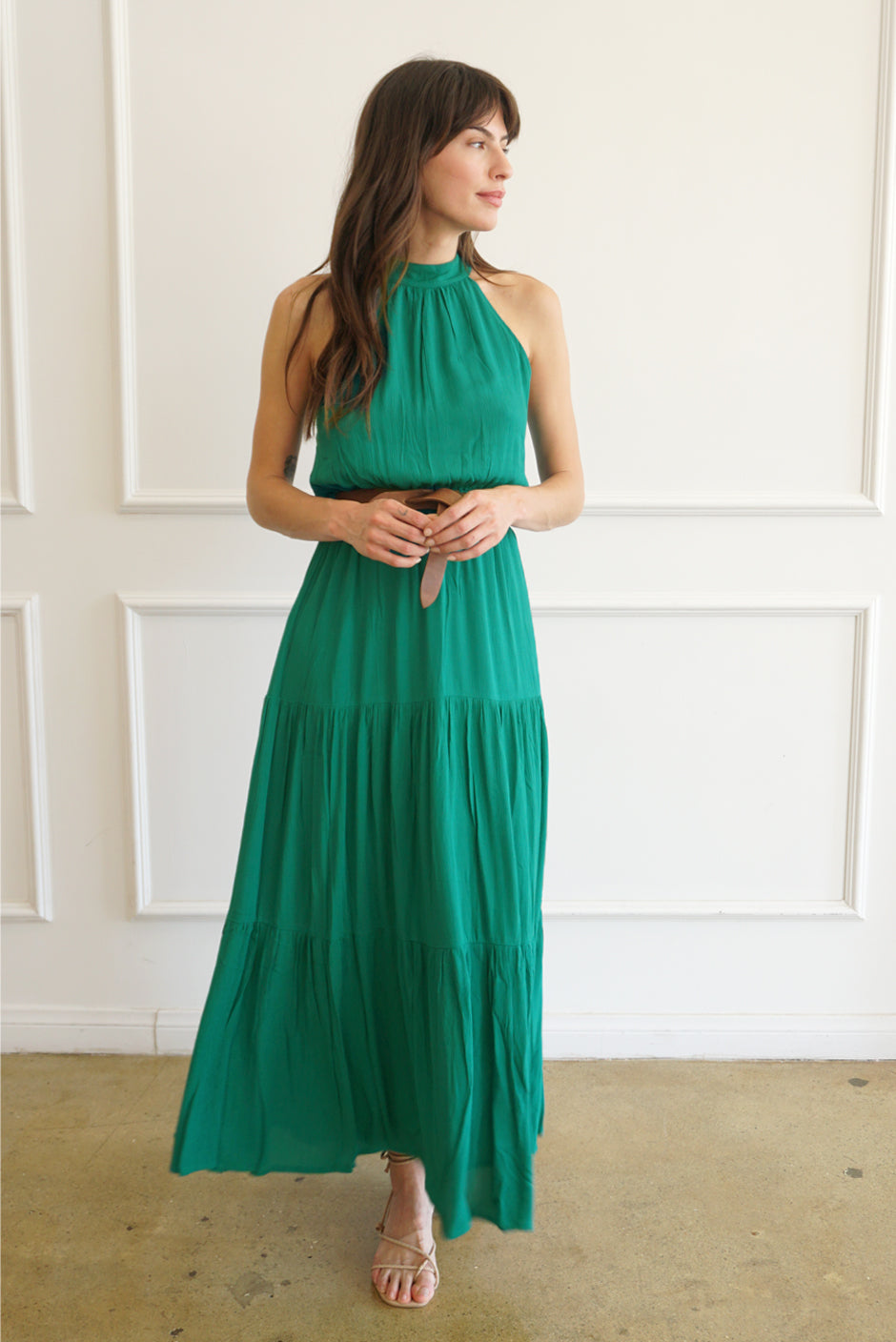 Paneros Clothing Women's Halter Gia Dress - Green
