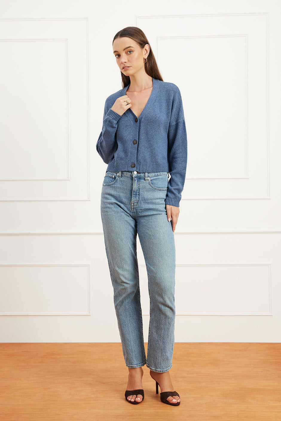 Diana Cardigan in Denim Blue