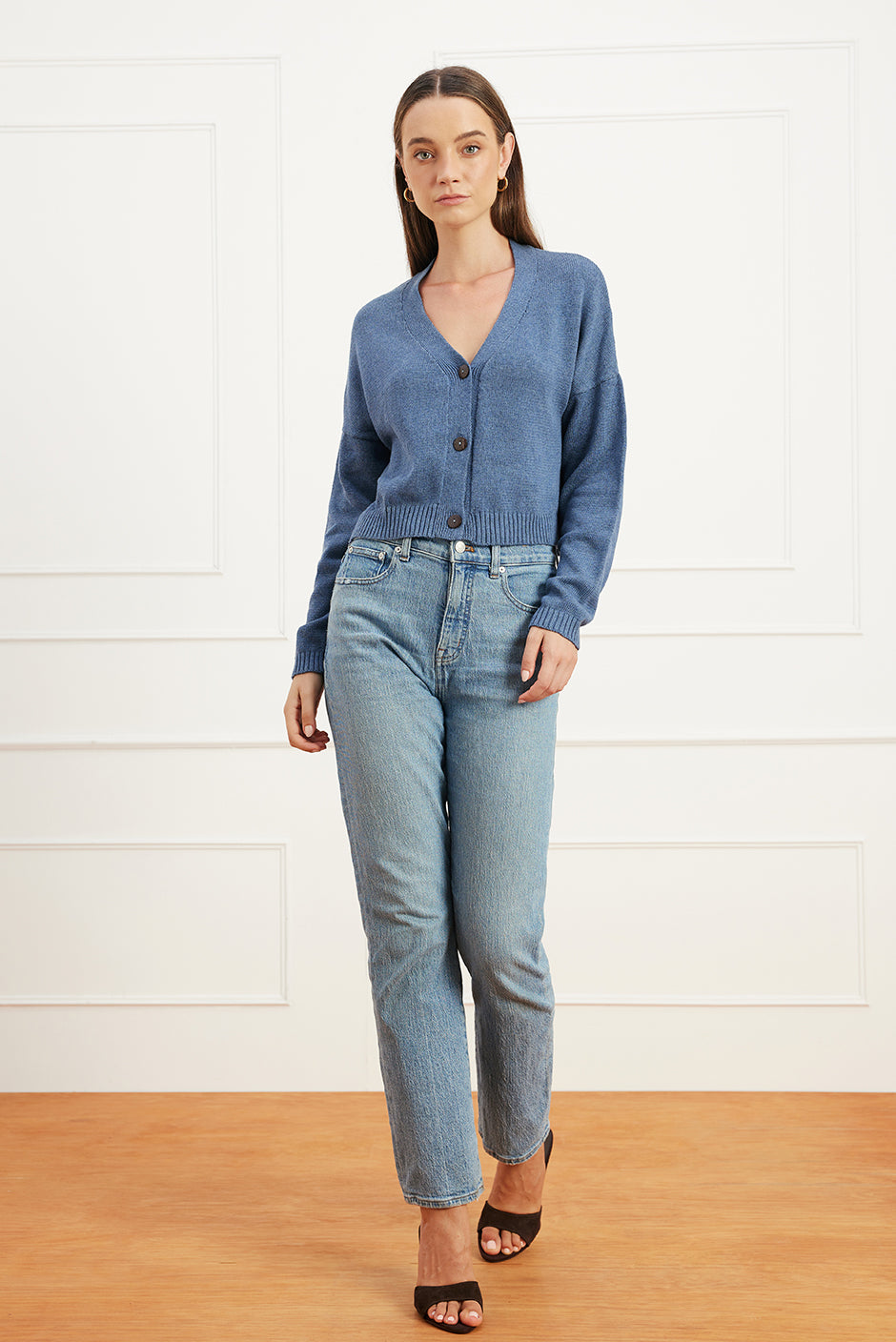 Diana Cardigan in Denim Blue