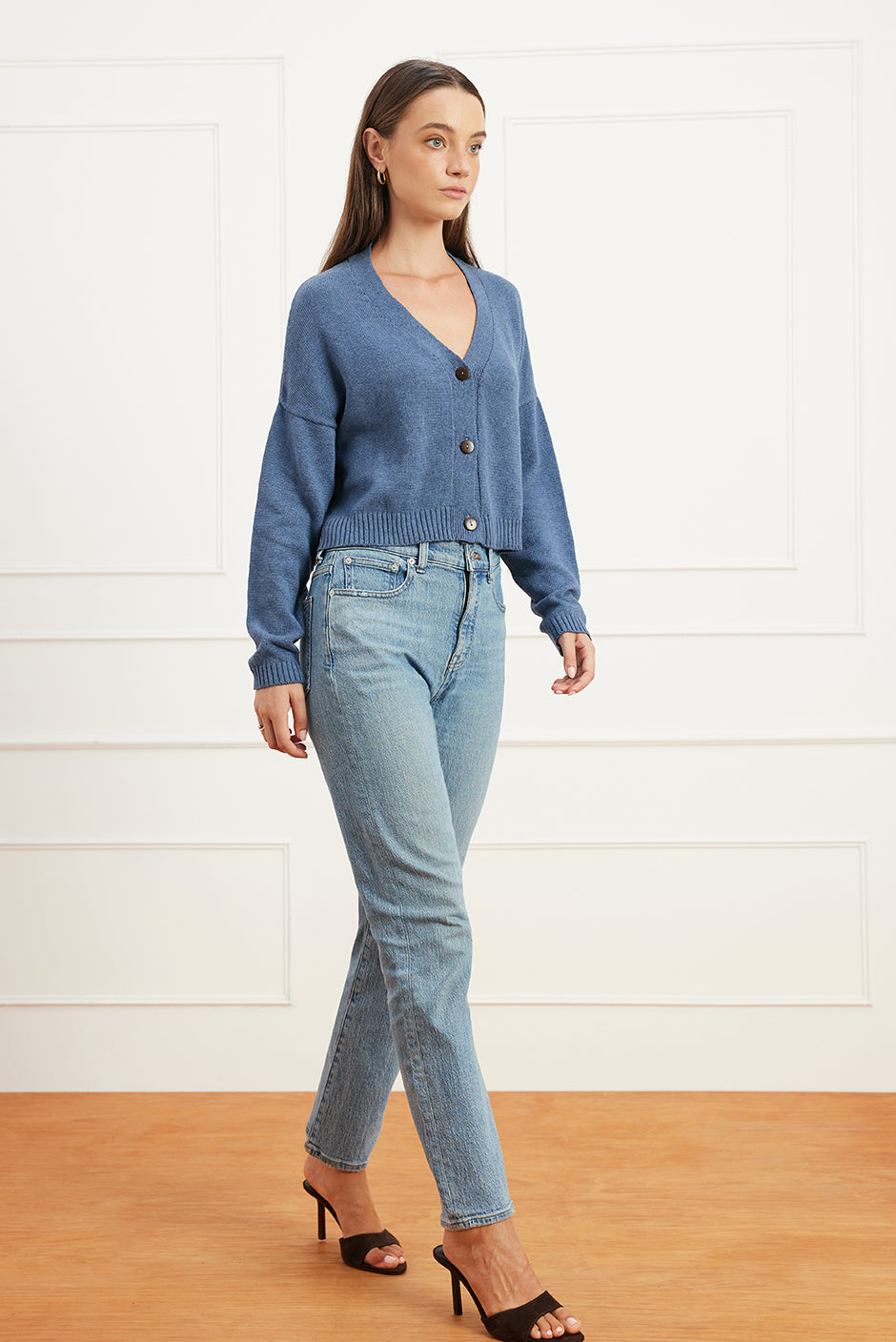 Diana Cardigan in Denim Blue