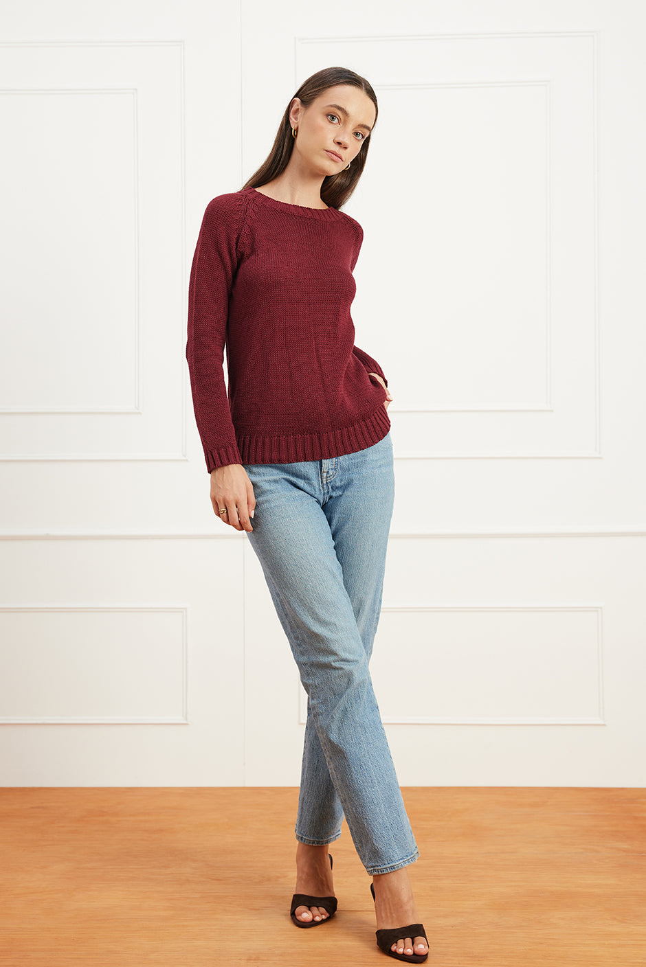 Sloane Crewneck in Burgundy
