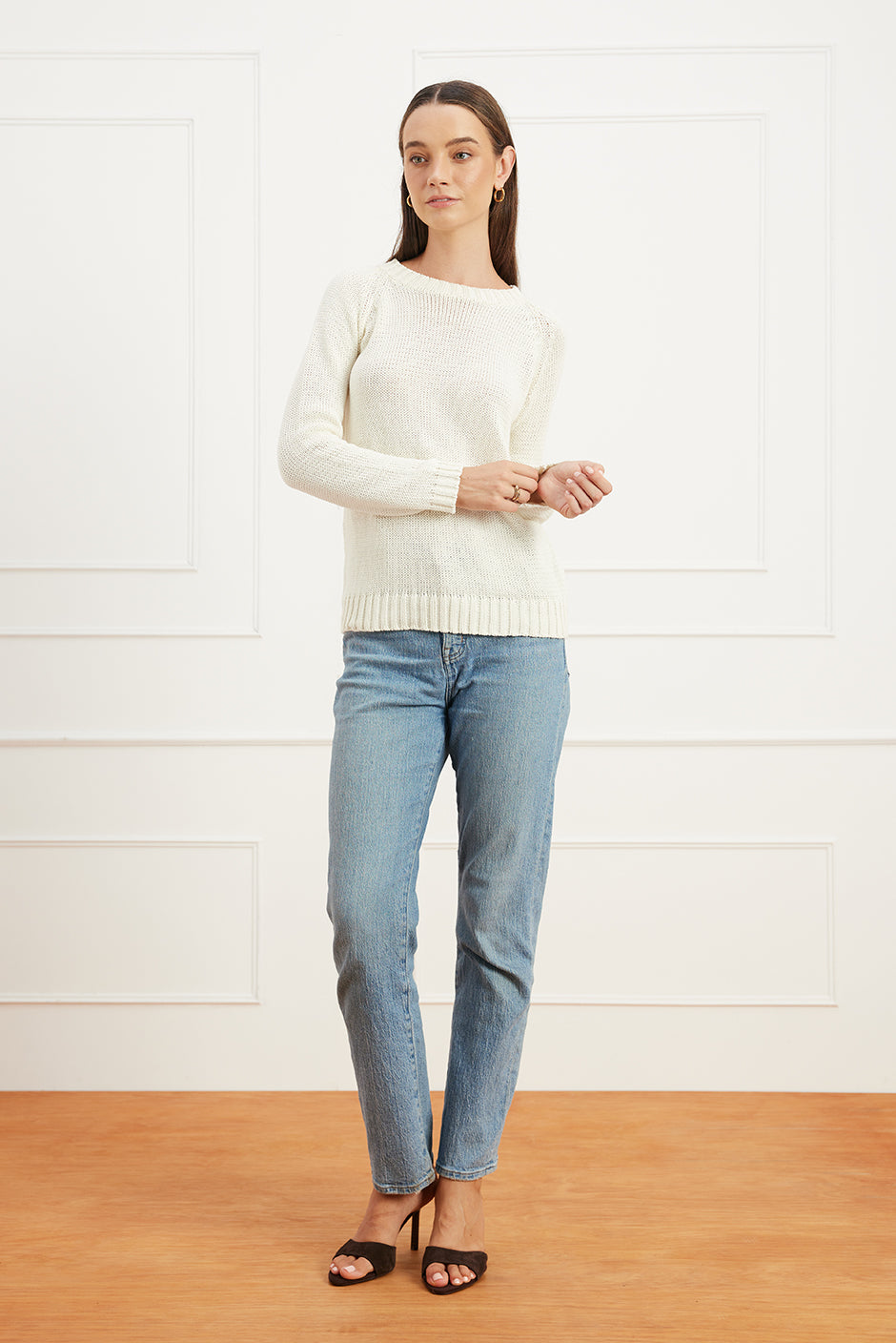 Sloane Crewneck in Oat Milk