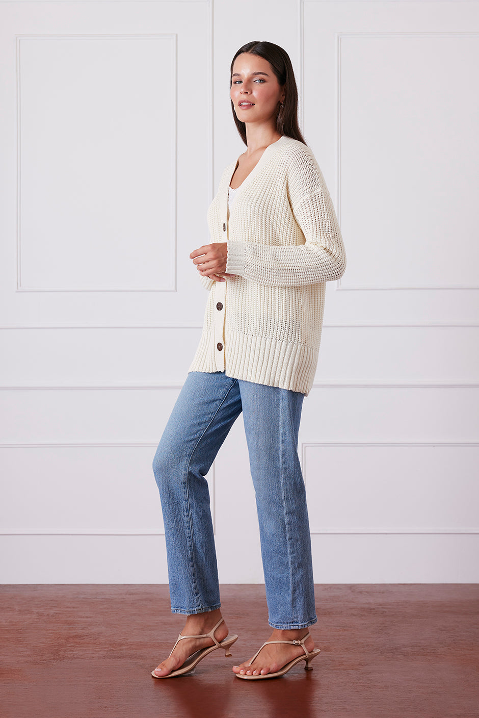 Emily Cardigan in Oat Milk