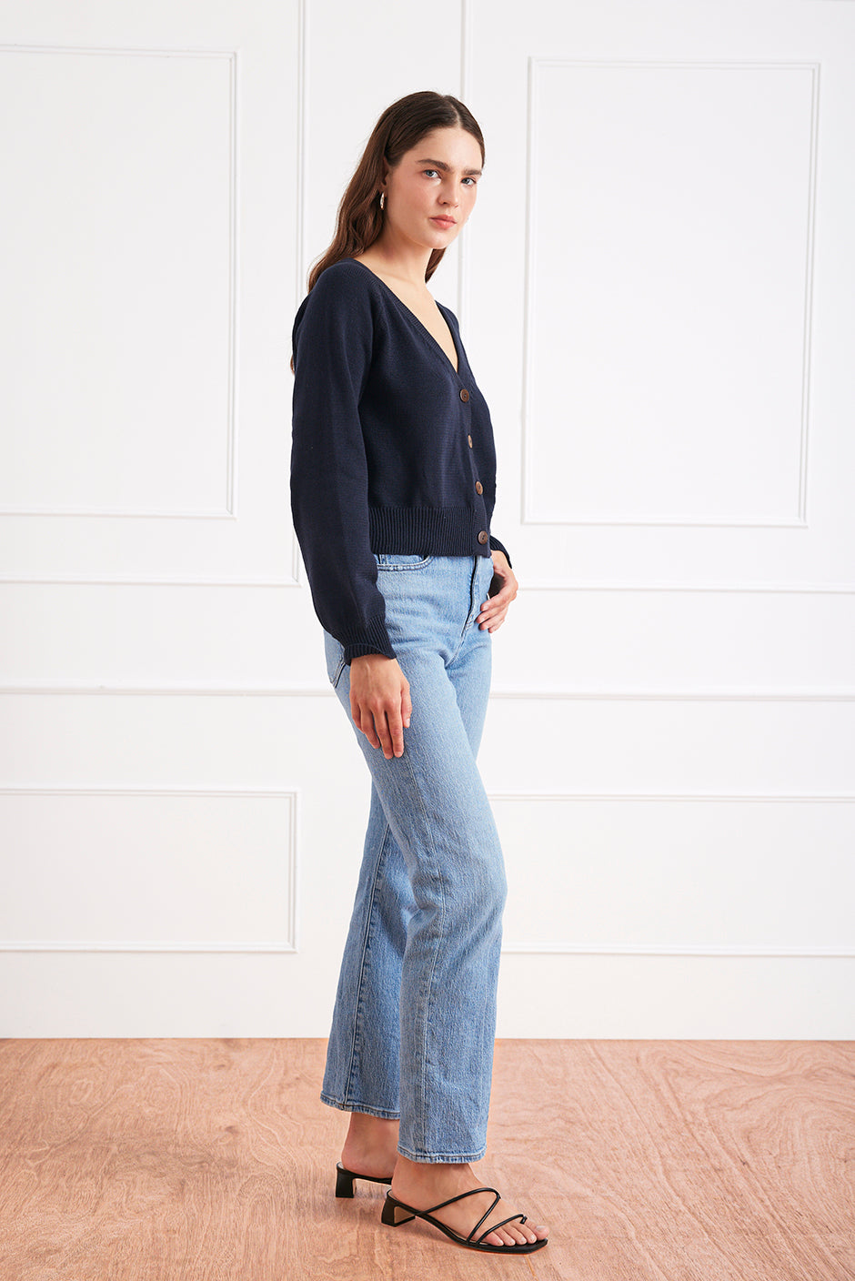 Greta Cardigan in Midnight Navy