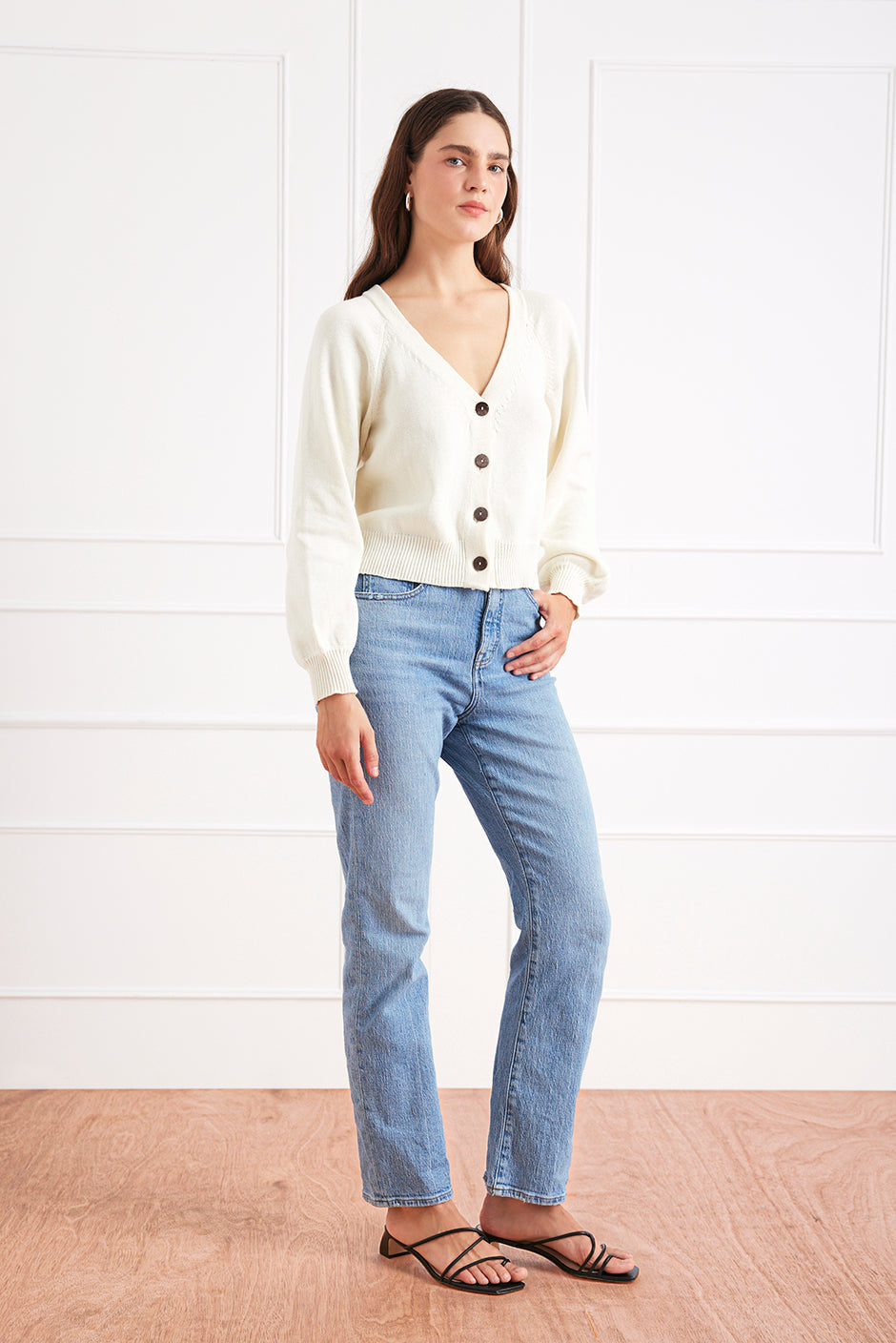 Greta Cardigan in Oat Milk