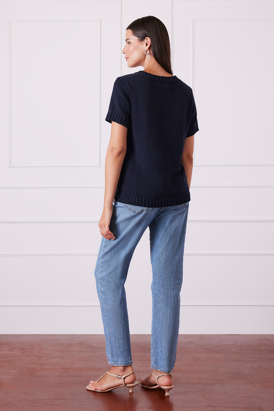 Simone Sweater Tee in Midnight Navy