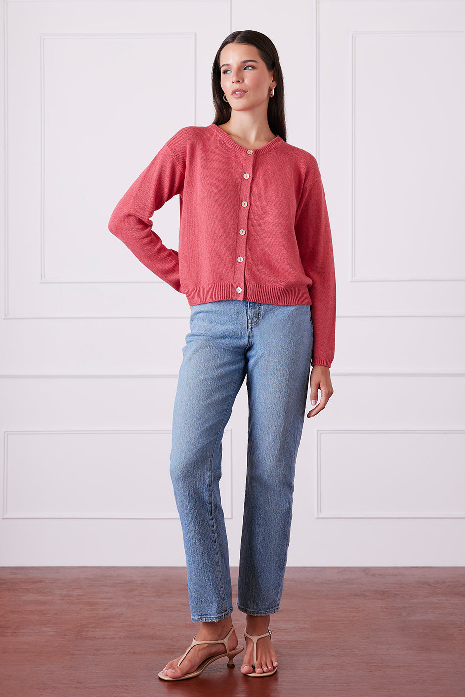 Ruthie Cardigan in Vintage Red