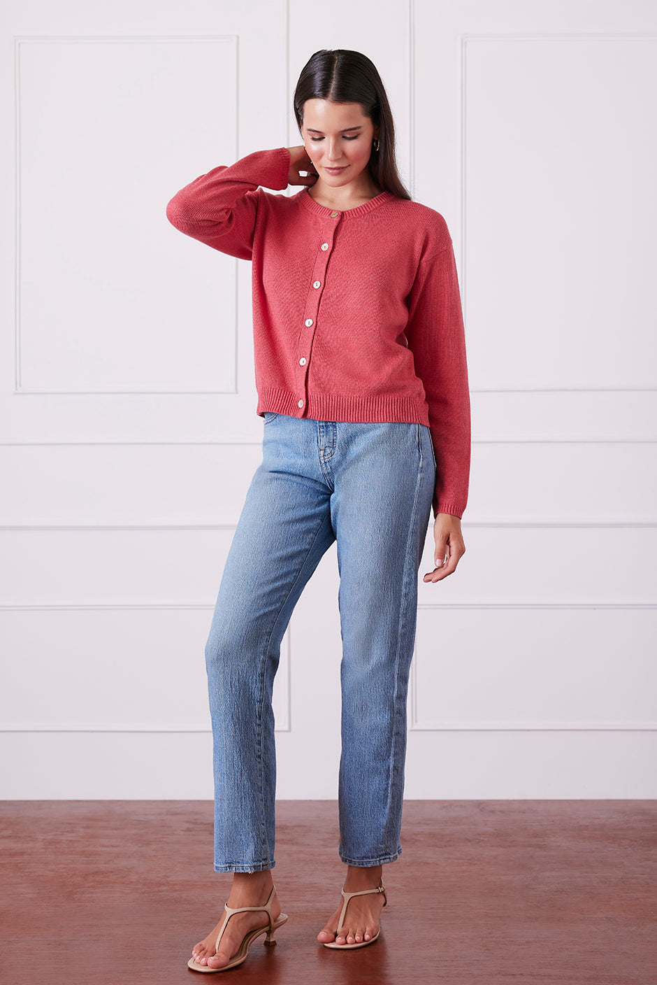 Ruthie Cardigan in Vintage Red