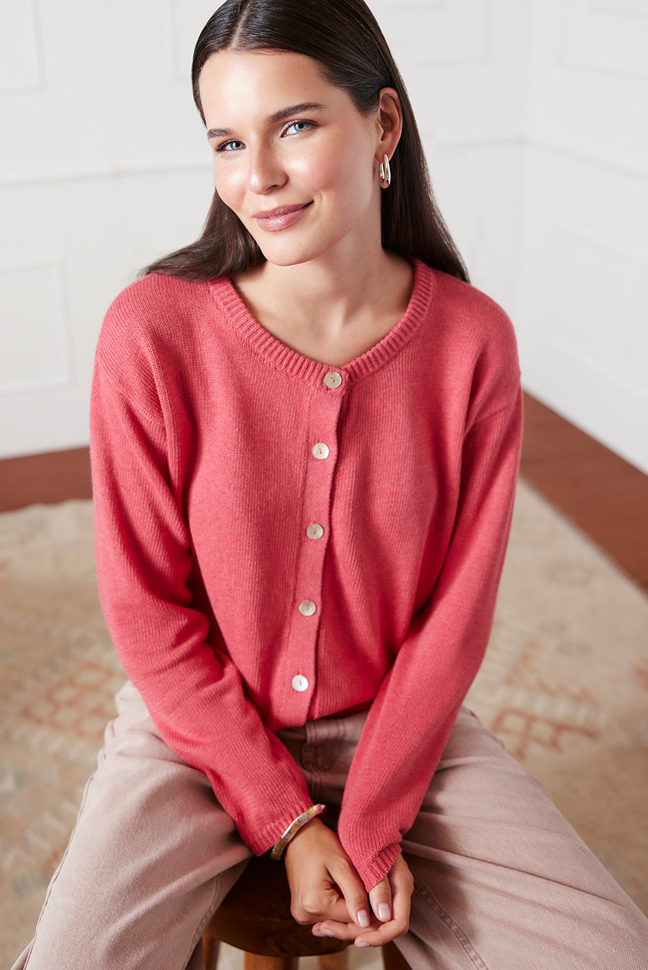 Ruthie Cardigan in Vintage Red