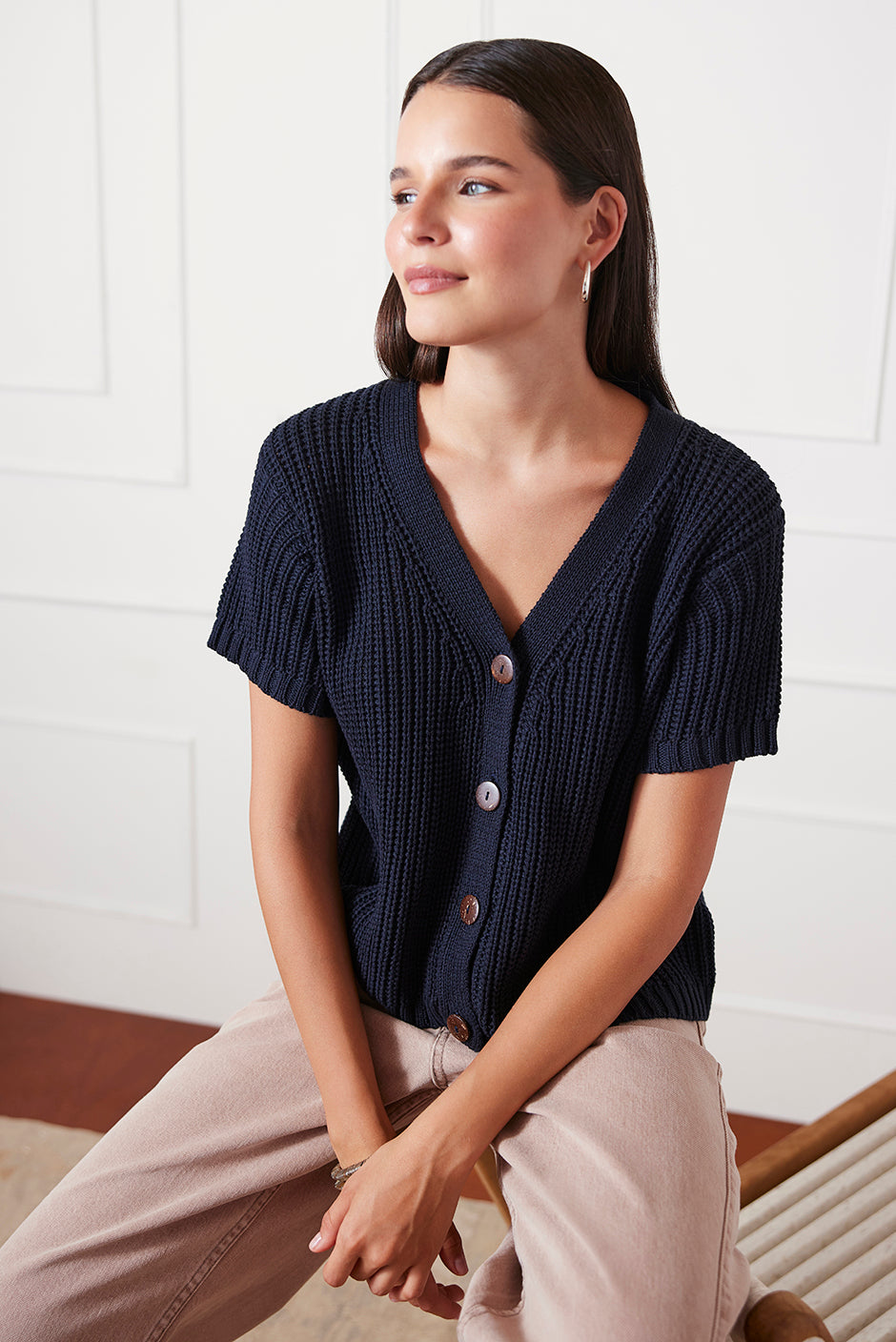 Margot Cardigan in Midnight Navy