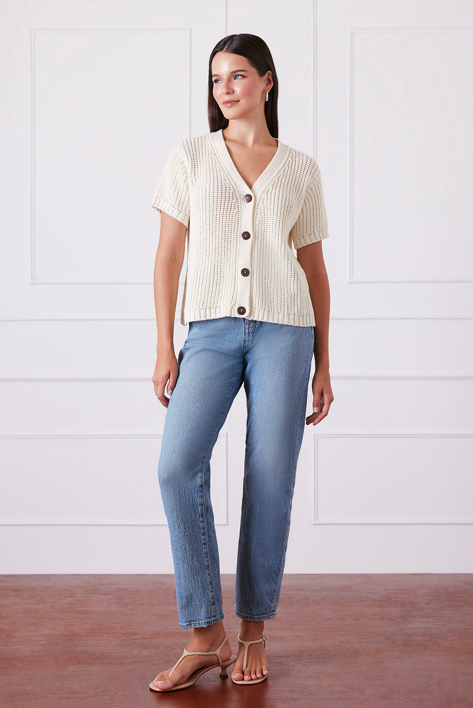 Margot Cardigan in Oat Milk