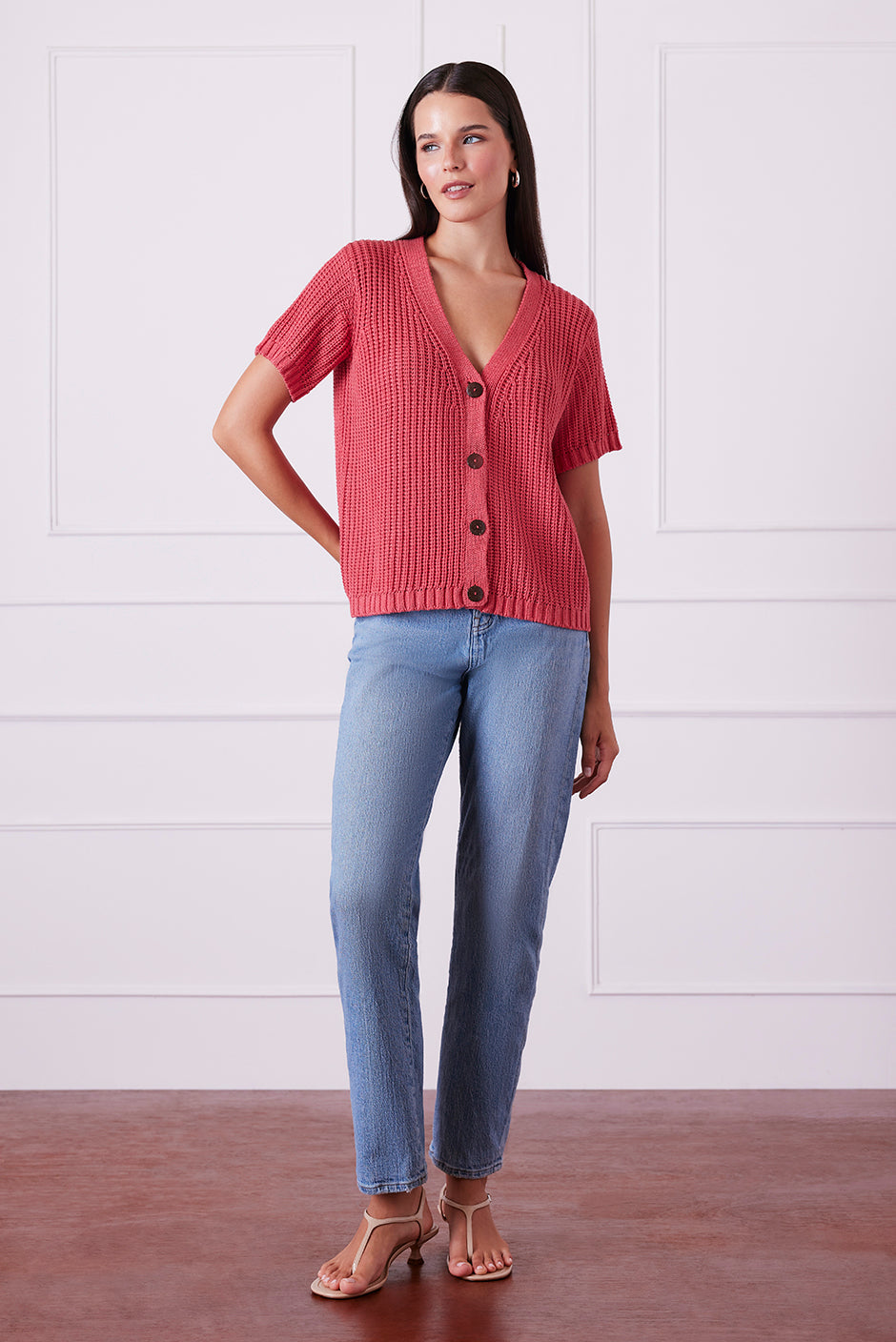 Margot Cardigan in Vintage Red