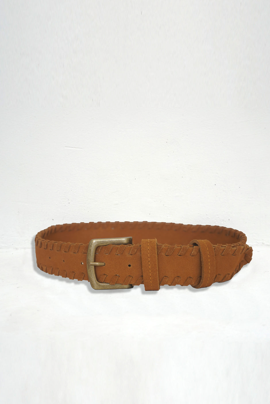 Vintage Beige Leather Belt With Leather Buckle Latte Beige -  in 2023