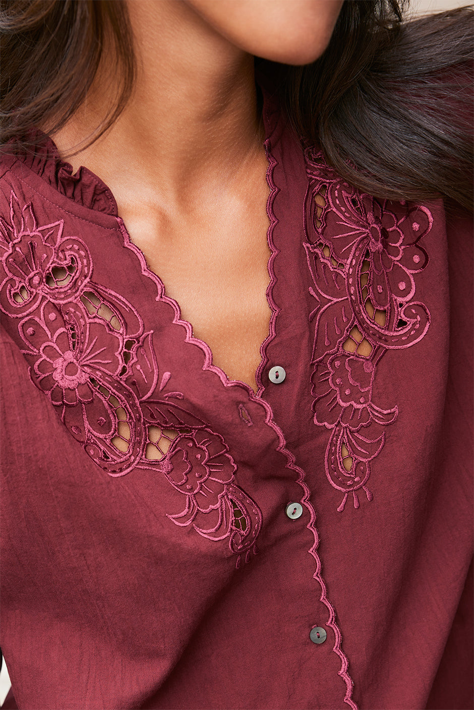 Camilla Blouse in Cranberry