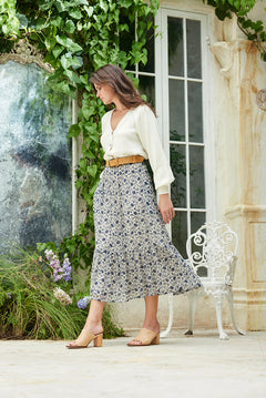 Sustainable & Luxurious Floral Midi Skirt | the Wren - Paneros
